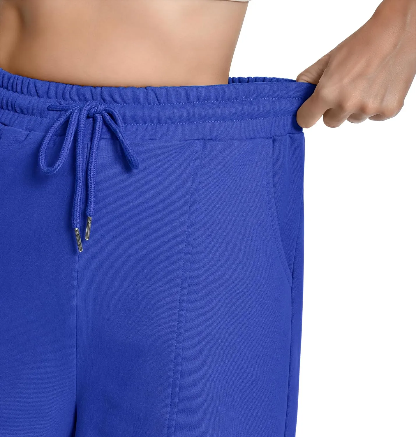 Cotton High Waisted Sweat Drawstring Casual Shorts with Pockets Summer Shorts Women