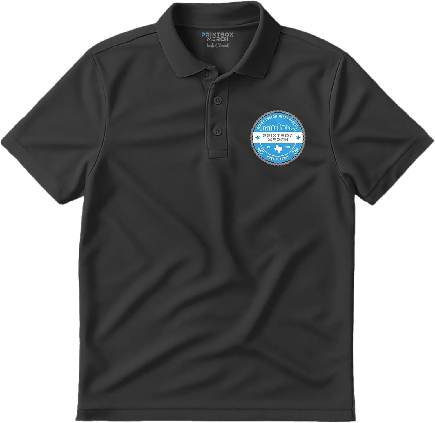 Custom Polo Shirts for Men, Add Any Logo or Text, Mens Polo Shirts Perfect for Golf, Work, Leisure, Short Sleeve Shirt