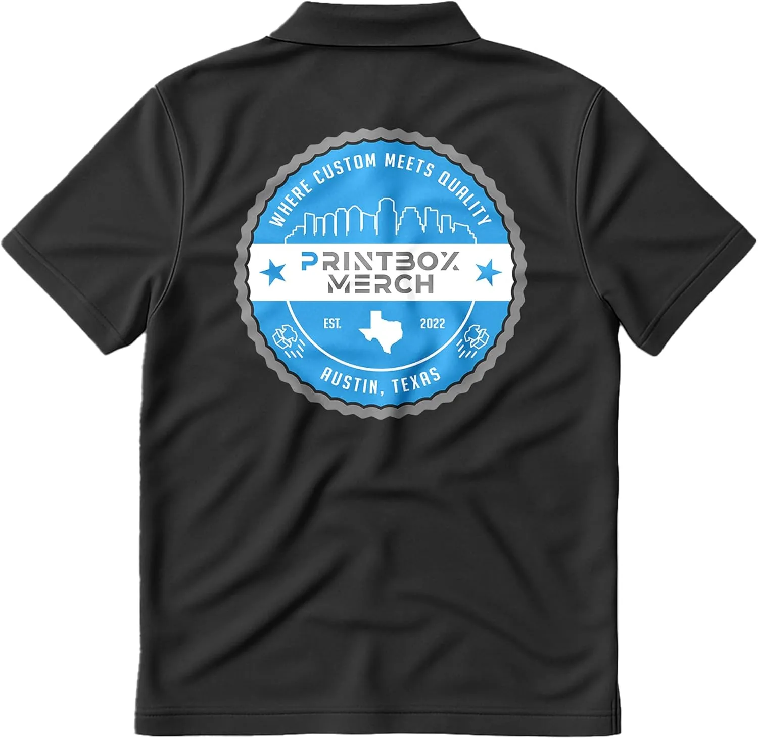 Custom Polo Shirts for Men, Add Any Logo or Text, Mens Polo Shirts Perfect for Golf, Work, Leisure, Short Sleeve Shirt