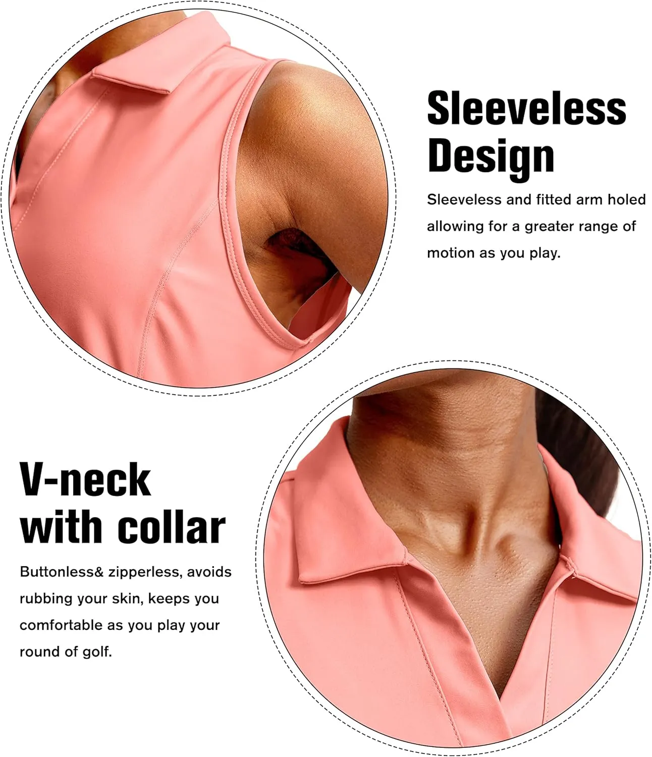 G Gradual Women's Sleeveless Golf Polo Shirts Tennis Quick Dry Collared Tank Tops V-Neck Polos for Women