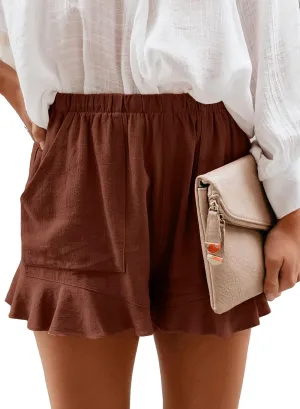 HUUSA Women's Casual Loose Summer Beach Shorts Comfy High Waist Loungwear Athletic Shorts with Pockets