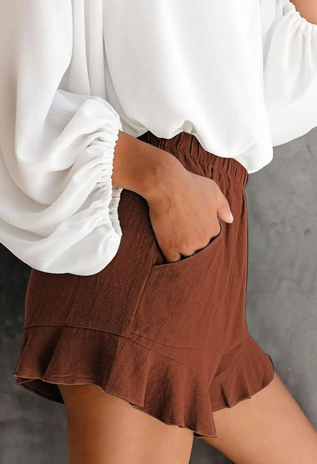 HUUSA Women's Casual Loose Summer Beach Shorts Comfy High Waist Loungwear Athletic Shorts with Pockets