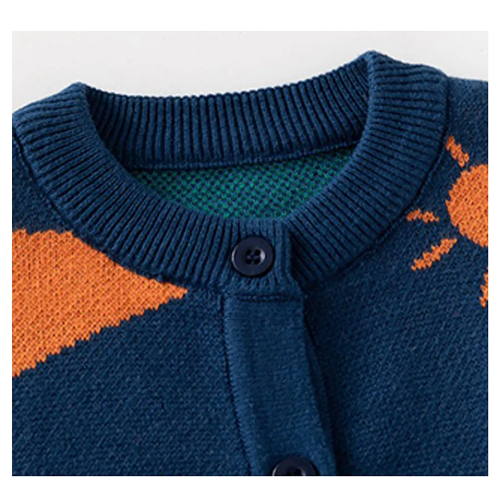 Little Surprise Box Blue Seaside Sunset Theme Cardigan/Warmer/Sweater for Toddlers & Kids