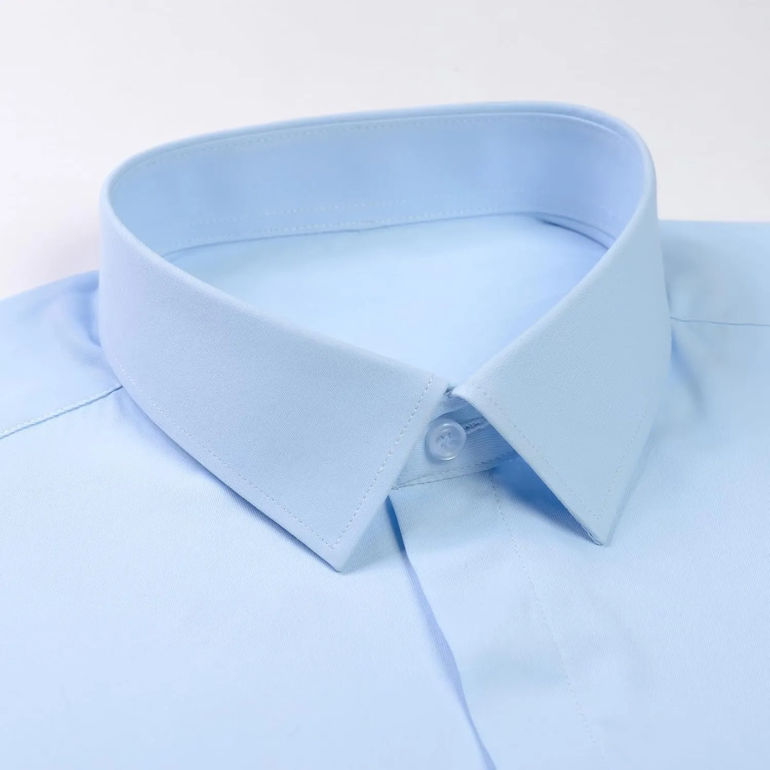 Men's Formal Dress Shirts Hidden Button Front French Cuffs Shirt Random Metal Cufflinks