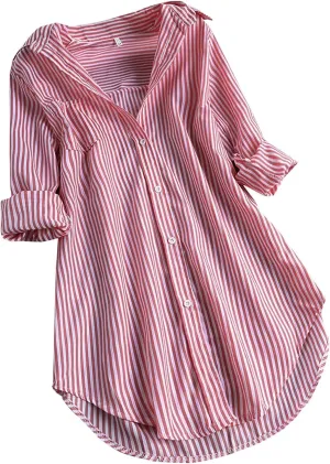 Summer Tops for Women Plus Size Boho Tops Rolled 3/4 Length Sleeve Loose Fit Blouse Vintage Tees Linen Womens Clothing