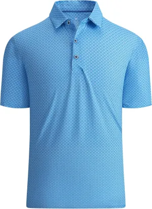 WARHORSEE Golf Polo Shirts for Men Short Sleeve Wrinkle Free 4 Way Stretch Moisture Wicking Performance Collared Tshirts