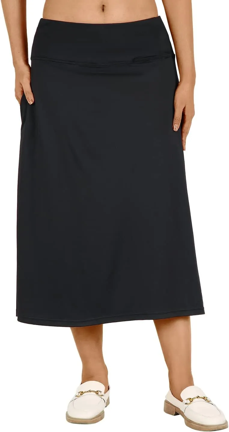 Womens Skorts Modest Knee Length Skirts Athletic Midi Active Running Skirt