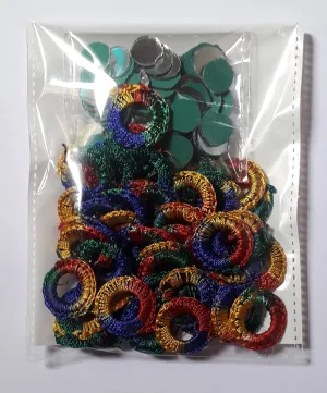 ZILZON® Small Mirror Frames & Mirrors for Embroidery Works,Used in CHURIDHAR,Blouses,DHUPPATTA,SIZE-8mm Inner,1.7cm Outer,Color Multicolor (Pack of 50 Pcs Frame& 50 Mirror)